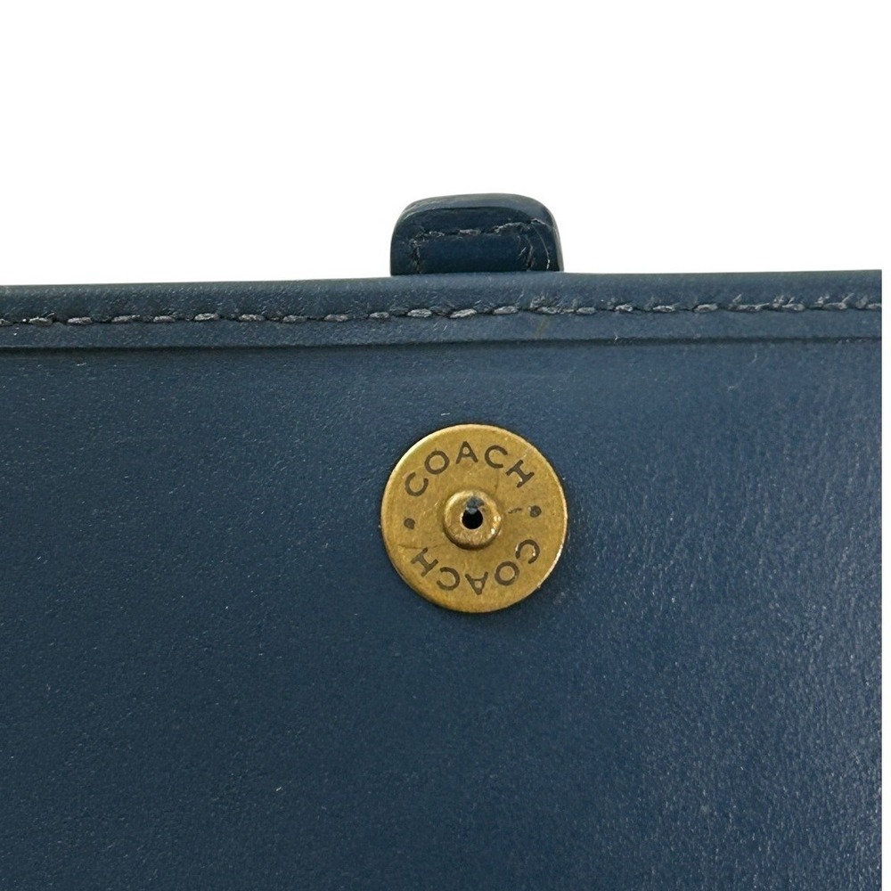 Vintage Coach Hamptons Navy Blue Suede Buckle Slim Envelope Wallet Y2K - Picture 7 of 9
